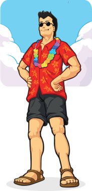 Tropical Island Tourist on Vacation/Holiday clipart