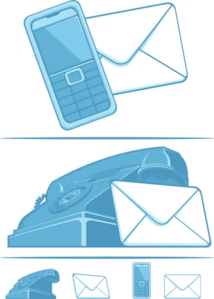 Contactez-nous Symbole - Téléphone & Mail — Image vectorielle