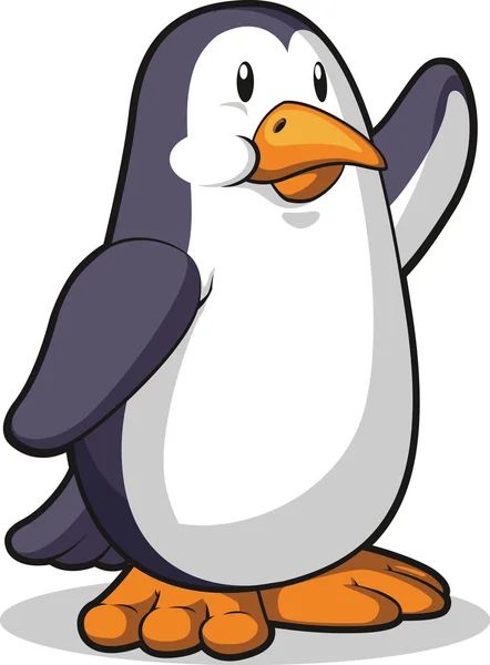 Pinguïn zwaaien van zijn hand — Stockvector