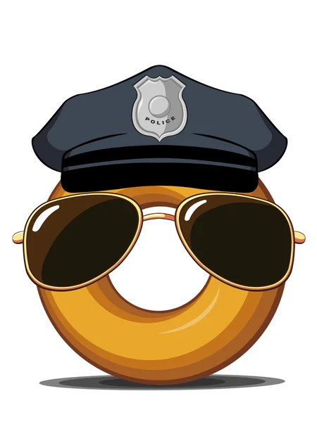 Donut de policía — Vector de stock