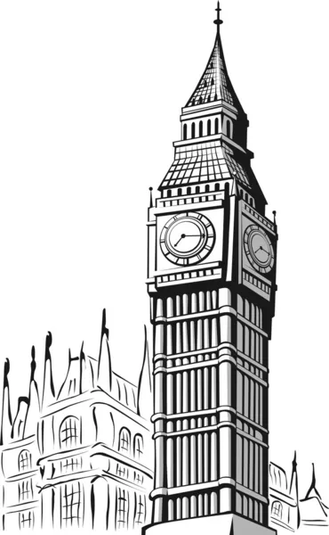 Bosquejo del Big Ben Londres — Archivo Imágenes Vectoriales