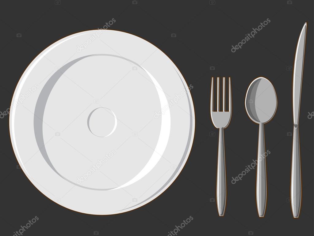 Dining Set - Plate, Fork, Spoon & Knife