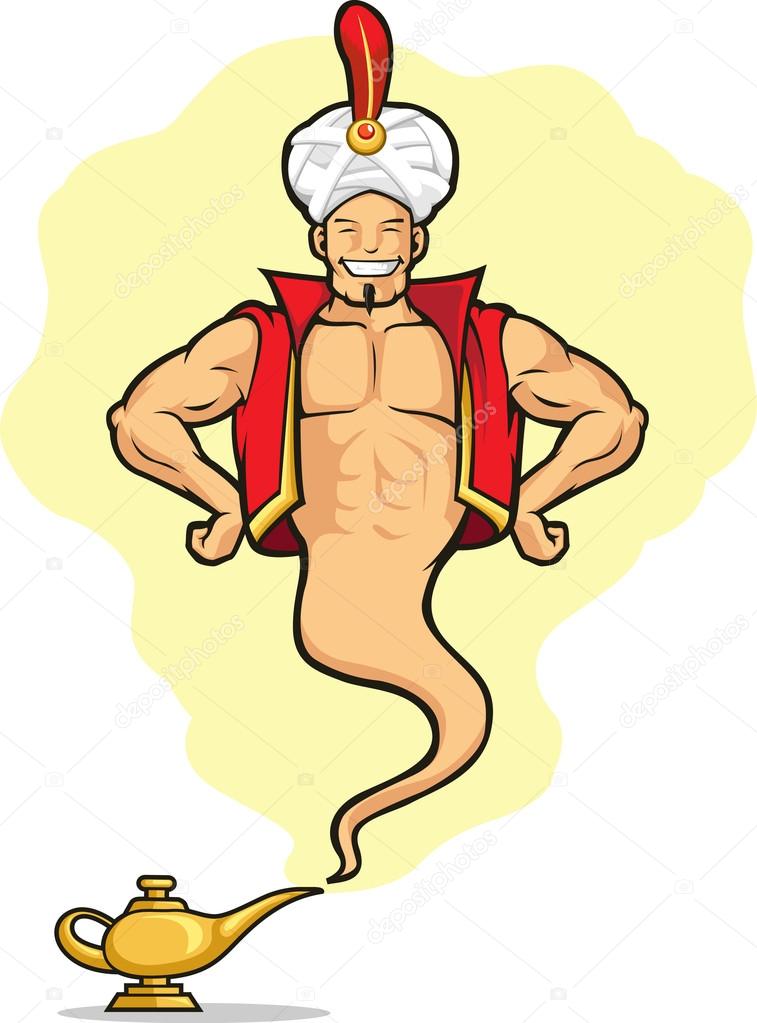 Genie Appear from Magic Lamp