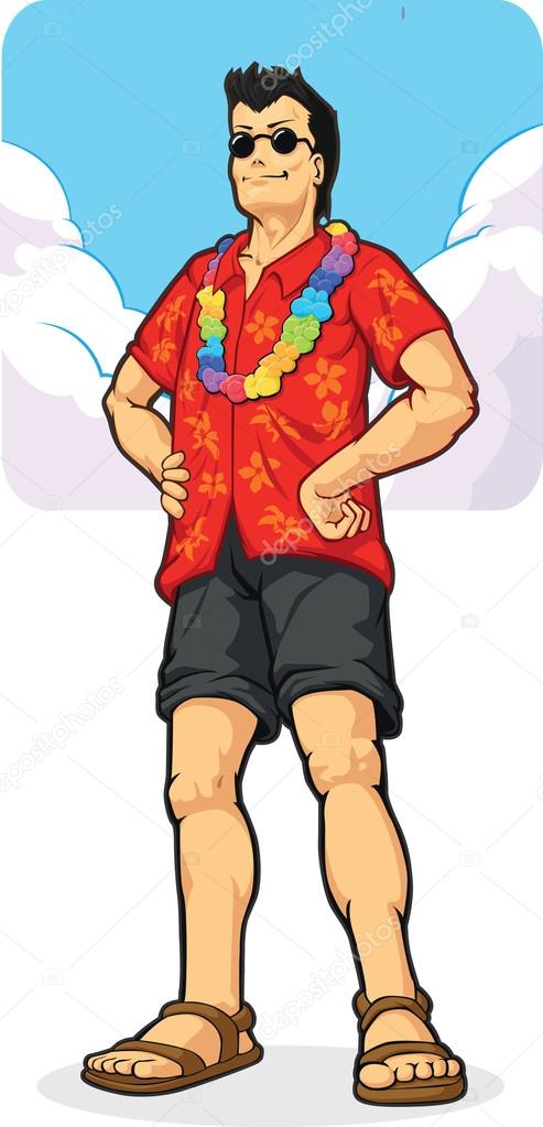 Tropical Island Tourist on Vacation/Holiday