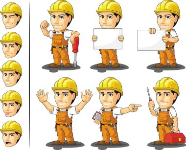 Endüstriyel inşaat işçisi maskot
