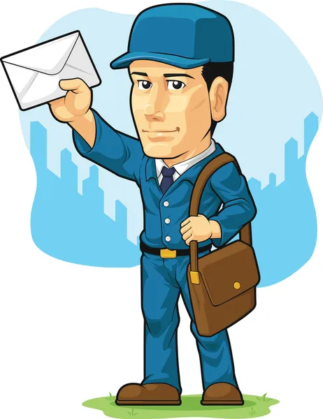 Cartoon van postbode of mailman — Stockvector