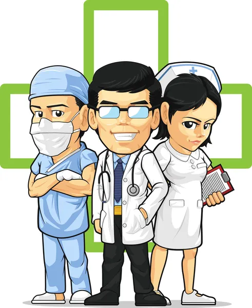 sağlık veya sağlık personelinin Doktor, hemşire & cerrah