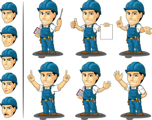 Technician or Repairman Mascot 3 — Stock Vector