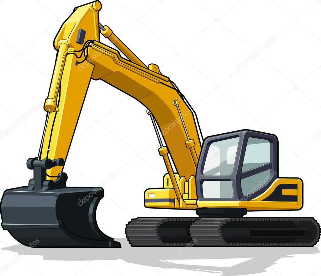Excavator — Stock Vector © BluezAce 23151938
