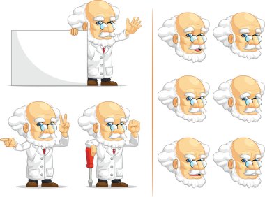 bilim adamı ya da Profesör özelleştirilebilir maskot 5