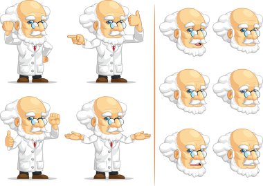 bilim adamı ya da Profesör özelleştirilebilir maskot 12