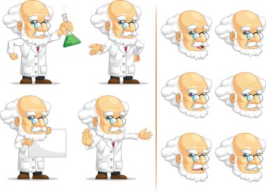 bilim adamı ya da Profesör özelleştirilebilir maskot 10