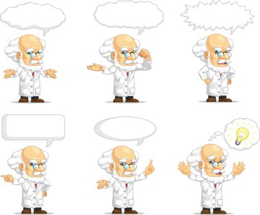 bilim adamı ya da Profesör özelleştirilebilir maskot 15