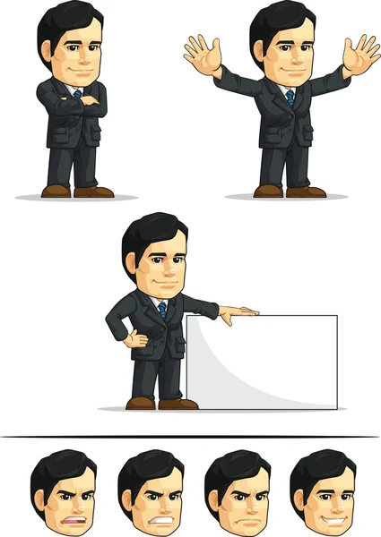 Businessman or Office Executive Customizable Mascot 6 — Stock Vector