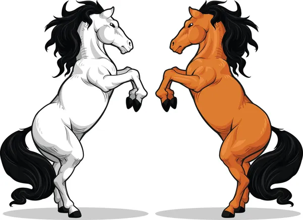 Vzpínajícího stallion nebo koně — Stockový vektor