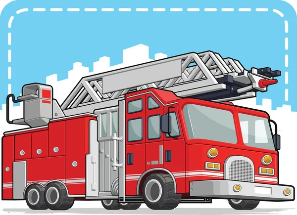 Red Fire Truck or Fire Engine — Stock Vector