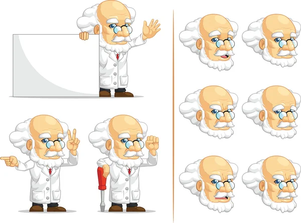 Cientista ou Professor Mascote Personalizável 5 — Vetor de Stock