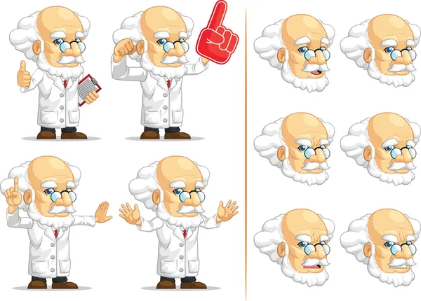 Cientista ou Professor Mascote Personalizável 4 —  Vetores de Stock