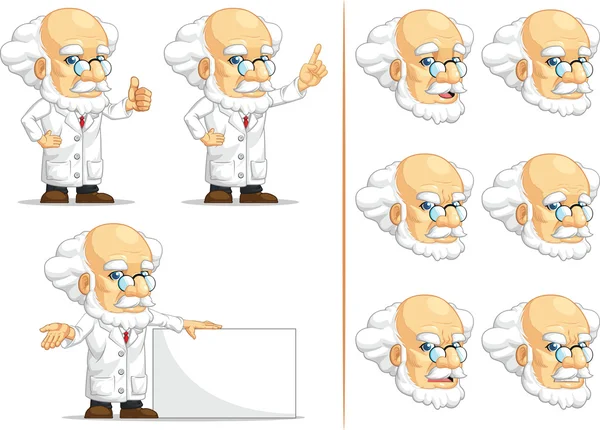 Cientista ou Professor Mascote Personalizável 6 — Vetor de Stock