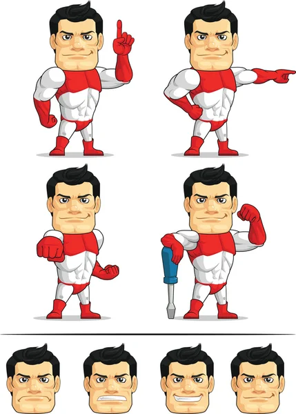 Mascotte personnalisable de superhéros 5 — Image vectorielle