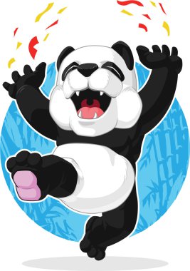 heyecan içinde atlama panda