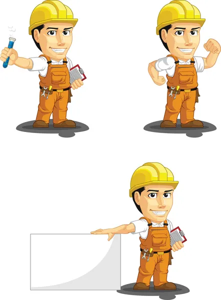 Trabalhador de construção industrial Mascote personalizável 7 — Vetor de Stock