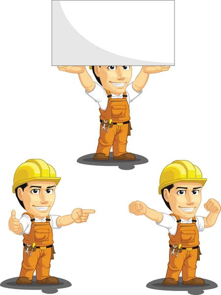 Obrero de la construcción industrial Personalizable Mascota 8 — Vector de stock