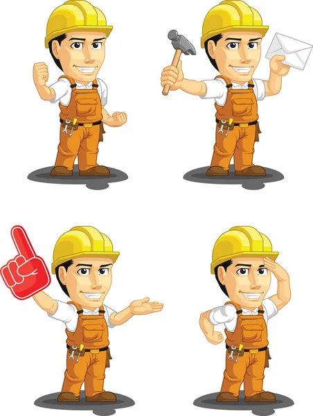 Trabalhador de construção industrial Mascote personalizável 9 —  Vetores de Stock