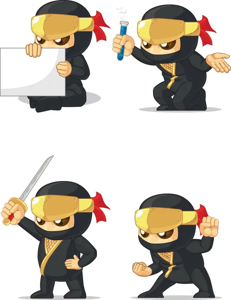 Ninja Mascote Personalizável 2 — Vetor de Stock