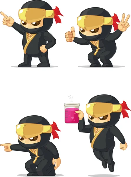 Ninja aanpasbare mascotte 5 — Stockvector