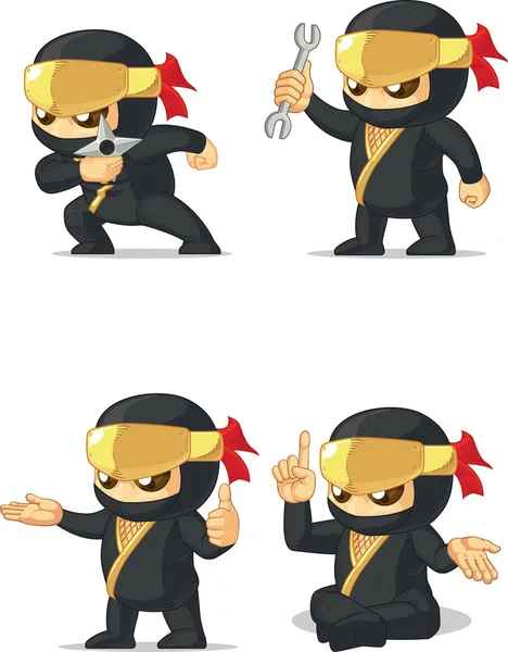 Ninja Mascote Personalizável 14 — Vetor de Stock