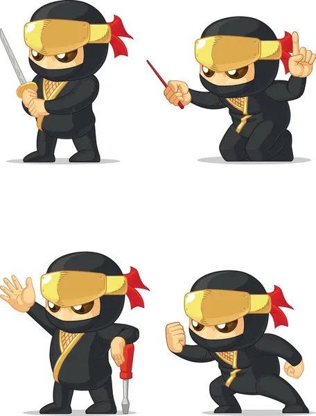 Ninja přizpůsobitelné maskot 16 — Stockový vektor