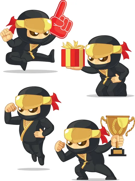 Ninja aanpasbare mascotte 17 — Stockvector