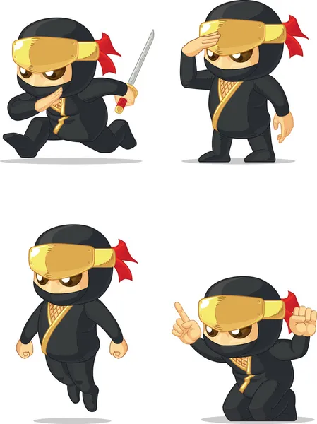 Ninja Customizable Mascot — Stock Vector