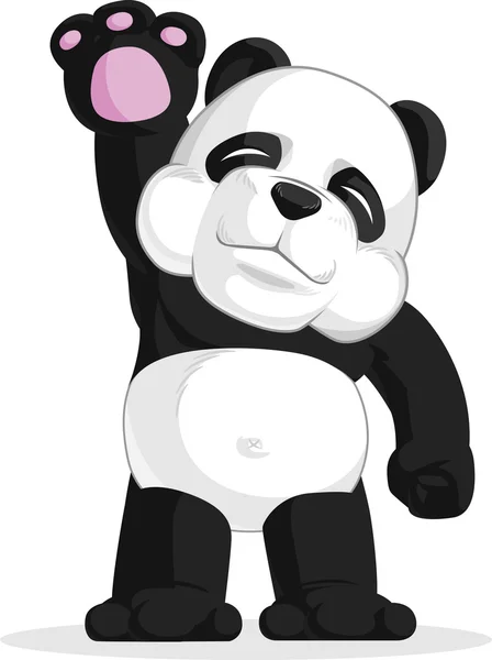 Panda Waving His Hand — Stock Vector