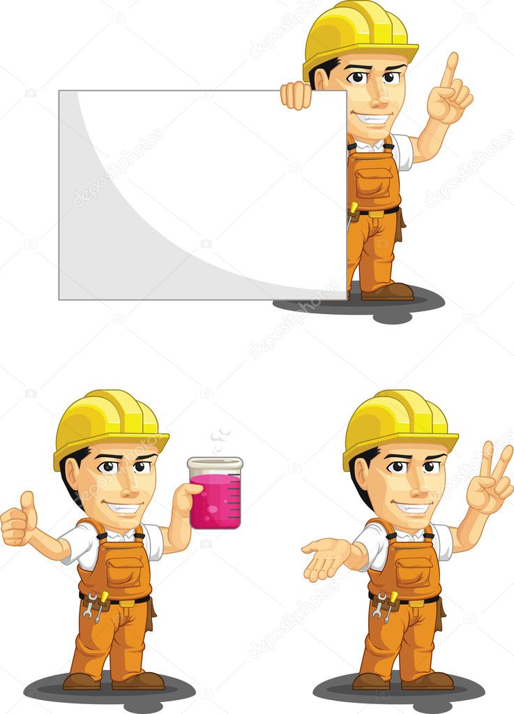 Industrial Construction Worker Customizable Mascot 6