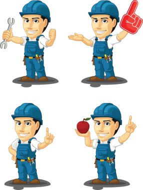 teknisyen ya da tamirci özelleştirilebilir maskot 10