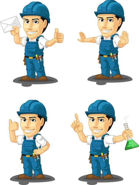 Técnico o Reparador Personalizable Mascota 4 — Vector de stock