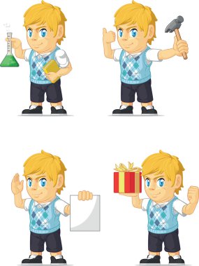 sarışın zengin çocuk özelleştirilebilir maskot 6