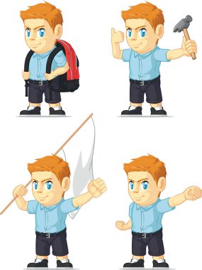 kırmızı kafa çocuk özelleştirilebilir maskot 7