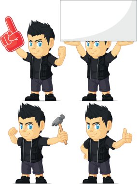 dikenli rockçı çocuk özelleştirilebilir maskot 13