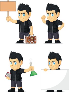 dikenli rockçı çocuk özelleştirilebilir maskot 19