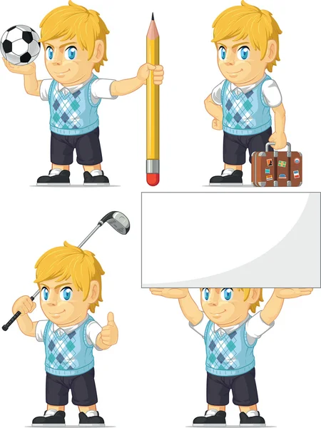 Blonde Rich Boy Customizable Mascot 5 — Stock Vector