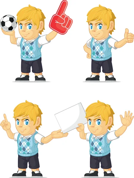 Blonde Rich Boy Customizable Mascot 3 — Stock Vector