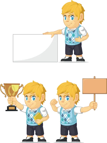 Blonde Rich Boy Customizable Mascot 4 — Stock Vector