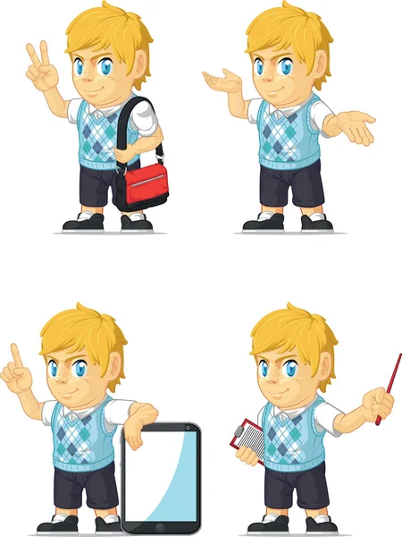 Blonde Rich Boy Customizable Mascot 10 — Stock Vector