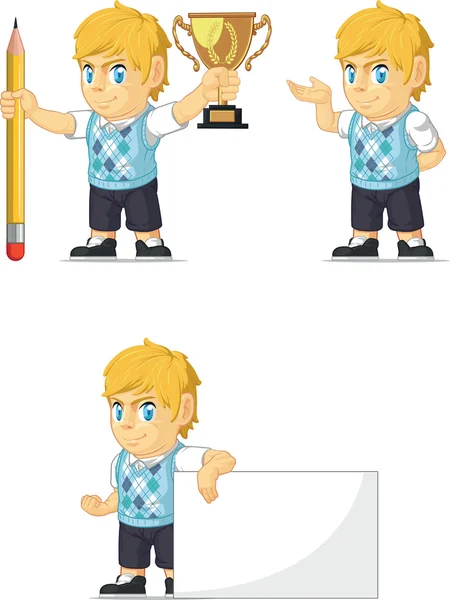 Rubia Rich Boy Personalizable Mascota 13 — Vector de stock