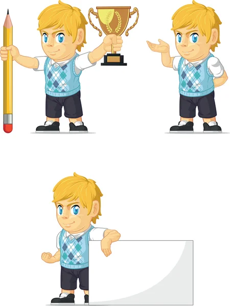 Blonde rijke jongen aanpasbare mascotte 13 — Stockvector