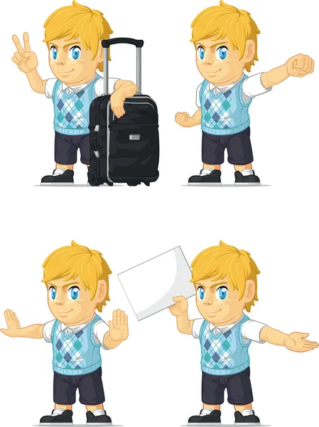 Blonde Rich Boy Customizable Mascot 15 — Stock Vector