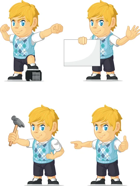 Blonde Rich Boy Customizable Mascot 17 — Stock Vector